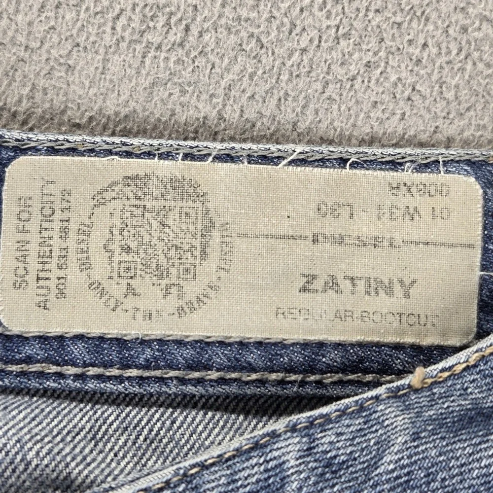 Diesel Jeans Mens 34x30 Blue Zatiny Med Wash Bootcut Button Fly 008XR